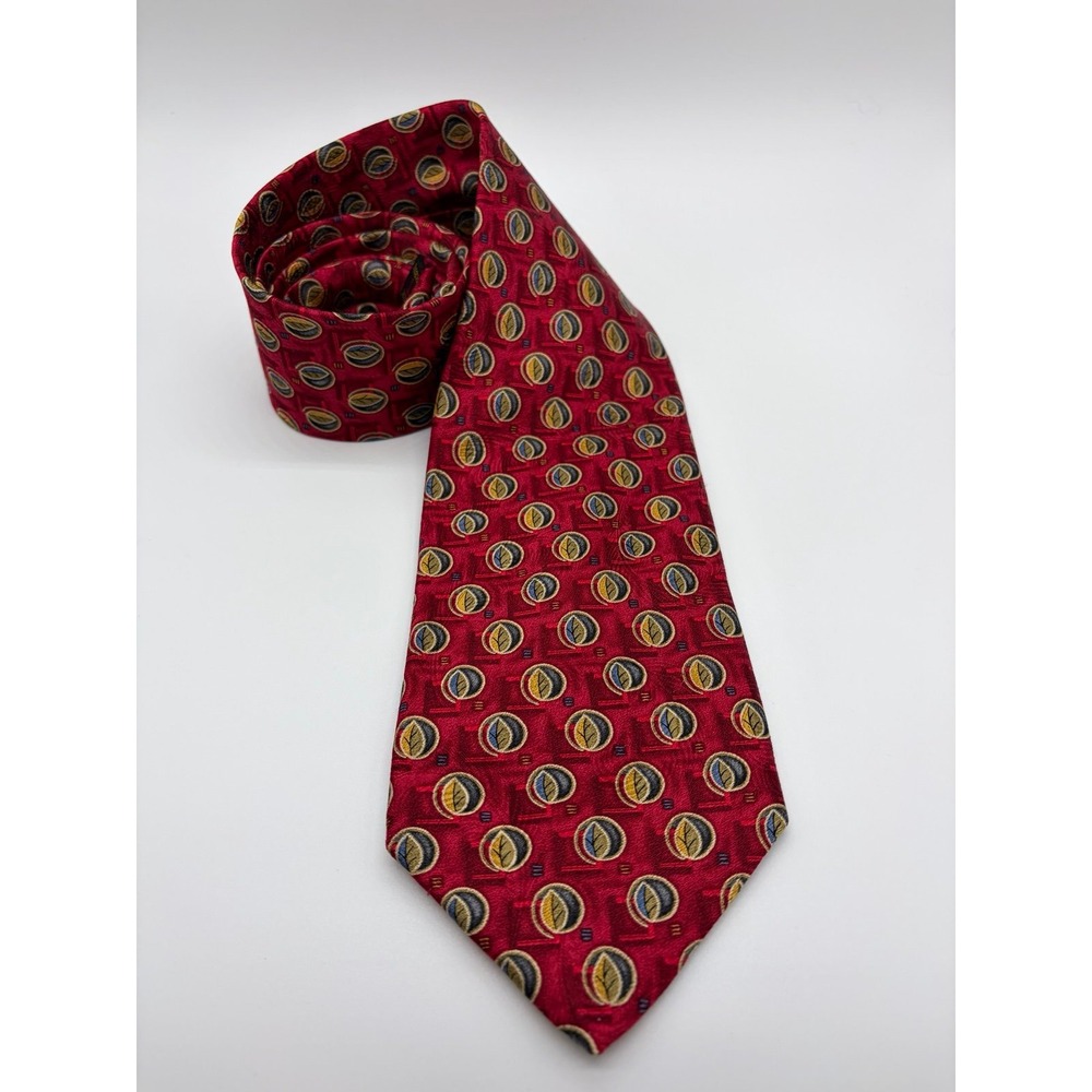 Robert Talbott, Nordstrom's "Best of Class", Red 100% Silk, Geometric Pattern